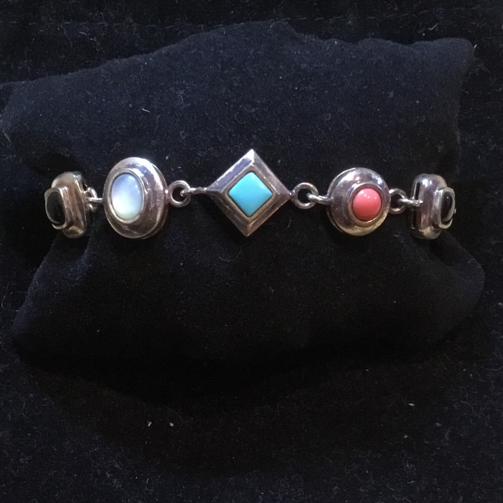 💫 VTG Silver 925 Bracelet With Stones 💫